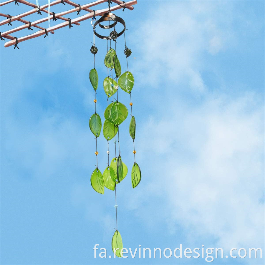Glass Leaves Wind Chimes